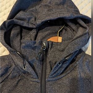 ATHLETA Rishi Hooded Fitted Yoga Full Zip‎ Long Yoga Jacket Small Dark Gray